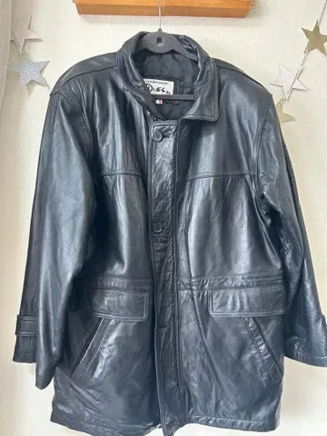 블랙 가죽 코트 36