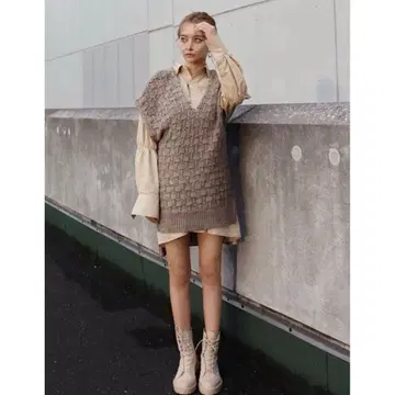 mavimoon 니트 베스트 beige the toe 2장 세트