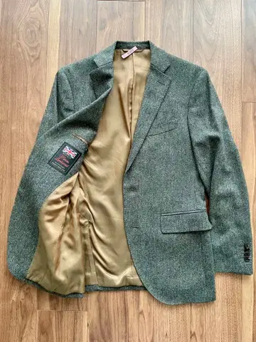 영국 MOON사 / 울 100% 테일러드 자켓 그린 x 그레이 사이즈 S
