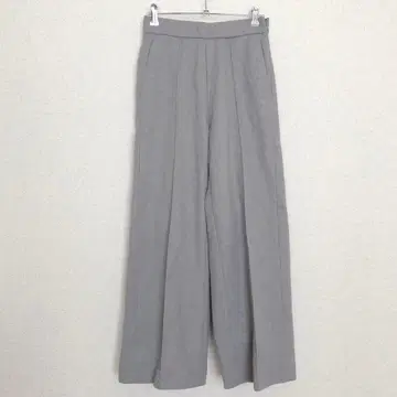 아줄바이마우지|와이드 스트레이트 팬츠 [ S ] 그레이 기모 허리밴딩