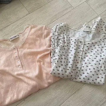 코튼 긴팔 상의 2세트 티나 조준