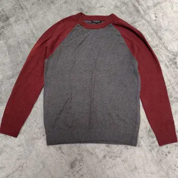BANANA REPUBLIC 래글런 니트 스웨터 그레이 레드