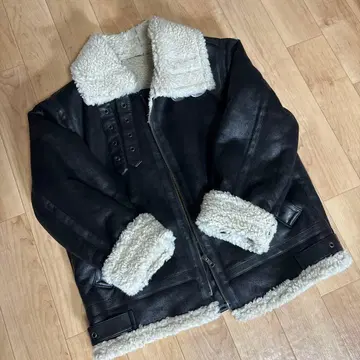 ungrid 인조 가죽 보아 자켓