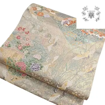 1310 화 후쿠로 오비 학 길상 꽃 거북이 등껍질 무늬 축하 금