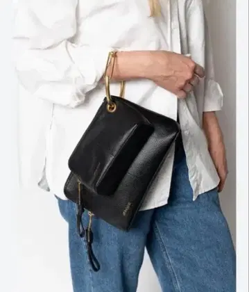 Alf the Label 블랙 가죽 핸드백