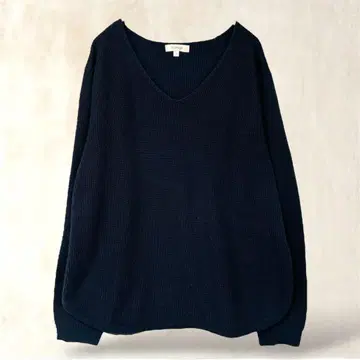 [해시 아쉬] 긴팔 니트 V넥 L 네이비 캐주얼 돌려입기 무지