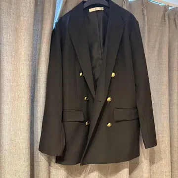 블랙 더블 브레스트 자켓 M