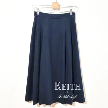 [ KEITH ] 네이비 메쉬 플레어 스커트