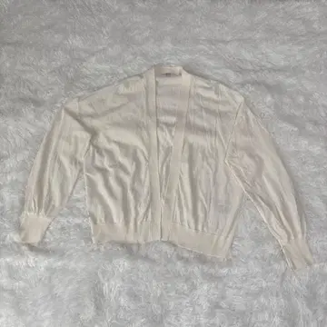 a.v.v 여성용 긴팔 가디건 L 화이트 이토킨 레이온