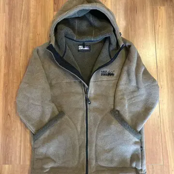 FIRST DOWN 플리스 자켓 후드티 2L 사이즈 브라운