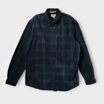 L.L.Bean 블랙워치 플란넬 셔츠 체크 무늬 BD 셔츠 그린 계열 L