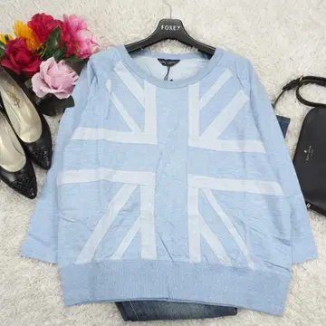 G9931*컨디션 최상 1만 캐서린 하네 티셔츠 풀오버 스카이블루 M