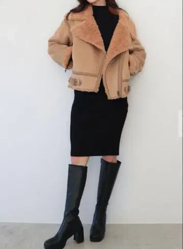 블랙 롱 부츠 힐 8cm