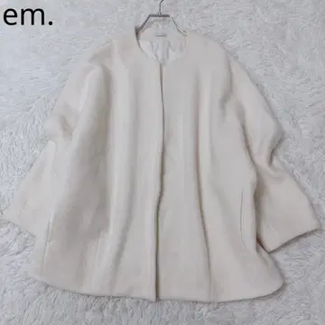 엠 도트 노카라 코트 미디엄 기장 울 혼방 고급 출퇴근 겨울 아이보리