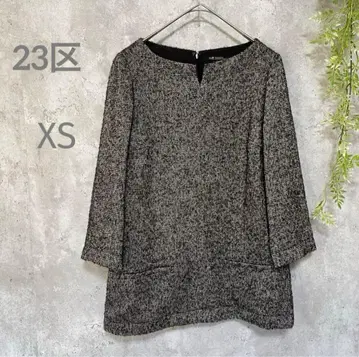 [ 23구 ] 트위드 니트 튜닉 키넥 양모 모헤어 실크 XS