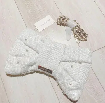 메종 드 플뢰르 새상품 펄 트위드 리본 체인 2WAY 백