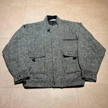 ORORA 울 자켓 블루종 그레이 블랙 일본제 L