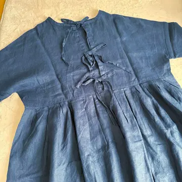 ubasoku 전후 착용 리본 원피스 네이비