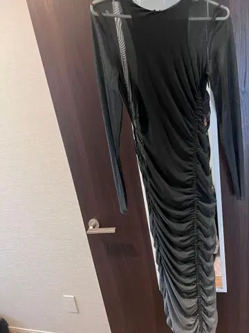 ZARA 튤 드레이프 디자인 긴팔 롱 원피스