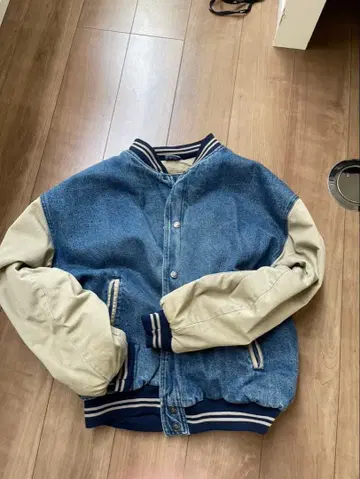 데님 바시티 자켓