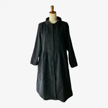 [ 새상품 ] 속기모 코듀로이 블랙 롱 슬리브 드레스