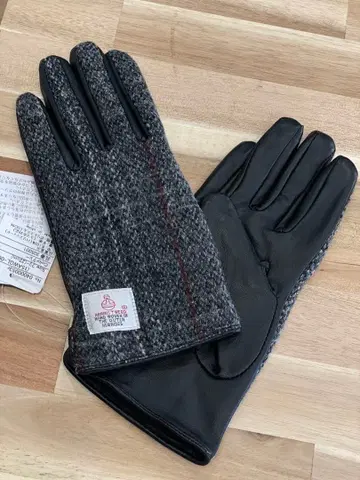 미사용 새상품 울 가죽 장갑 해리스 트위드 스마트폰 대응