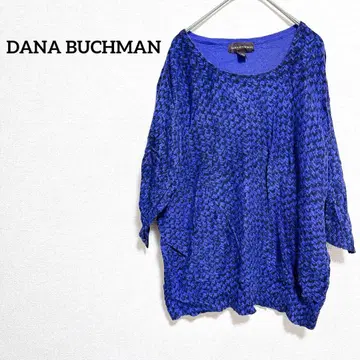 DANA BUCHMAN 디나벅맨 파란색 반소매 니트 XL
