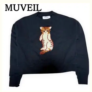 MUVEIL 뮤베일 고양이 쭈리 풀오버 블랙 S (36) 일본제 고양이
