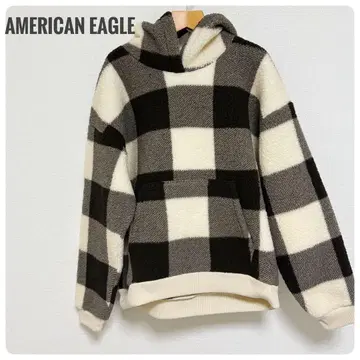 [새상품급] [S] 아메리칸 이글 체크 무늬 플리스 후드티