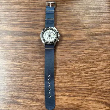 CITIZEN 크로노그래프 시계 실버/네이비