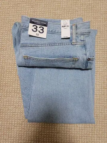 릴랙스 타입 데님 33/32 라이트 블루