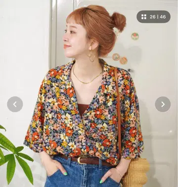 꽃무늬 반팔 셔츠 여성용