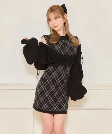 apres jour 레이어드 스타일 니트 원피스