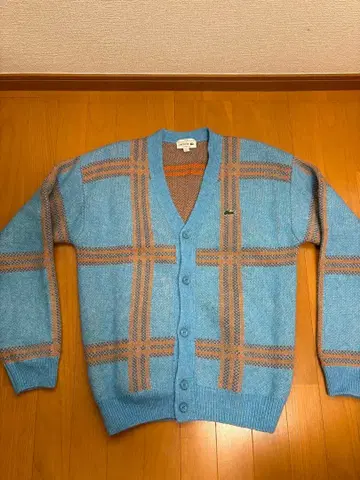 라코스테 라코스테 빅 타탄 체크 자카드 V넥 가디건