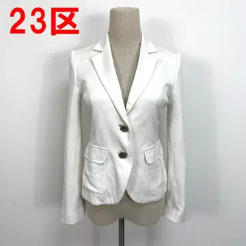 A7128 23구 테일러드 자켓 면 코튼 반안감 화이트 32