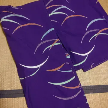 보라색 물결무늬 코몬 기모노