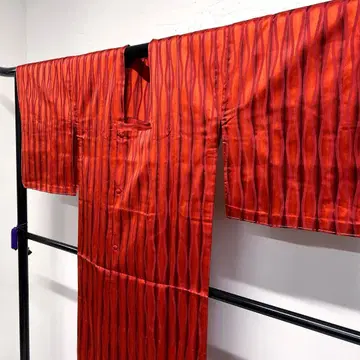 미치유키 코트 단의 타테와쿠 세로 줄무늬 기모노 111tz