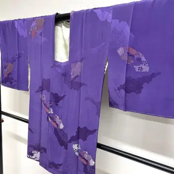 도행 코트 세미 앤티크 국화 꽃 무늬 칠보 칠 기 은사 기모노 111tz