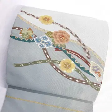 나고야 오비 송엽 제직 명철 직조 꽃 무늬 하나비시 끈 기모노 112tz