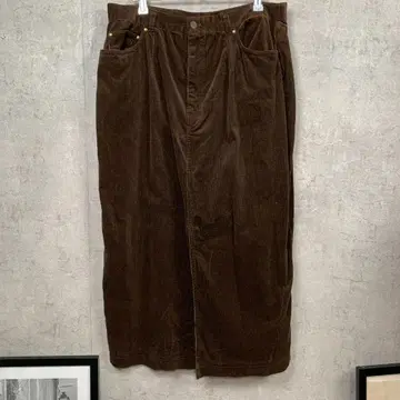 롱 스커트 코듀로이 타이트 XL 브라운 무지 가을/겨울 여성용