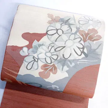 후쿠로 오비 츠즈레오리 국화 만두국 물흐름 더스티 컬러 기모노 112tz