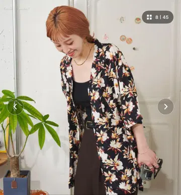 플라워 프린트 반팔 셔츠