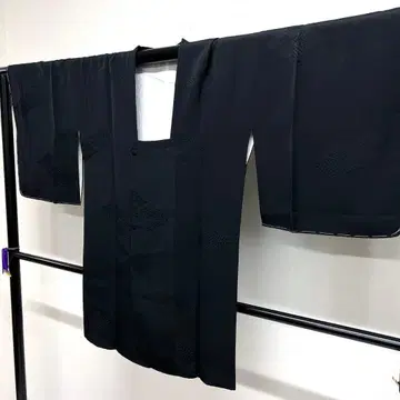 도행 코트 블랙 베이스 소나무 마름모 마름모 무늬 난국 기모노 111tz