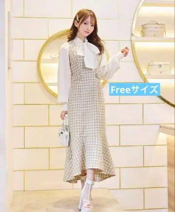 마카롱 트위드 머메이드 롱 원피스 원피스 새상품