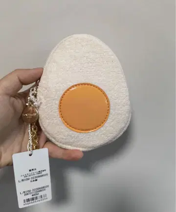 계란형 플리스 파우치 오렌지 패치 포함