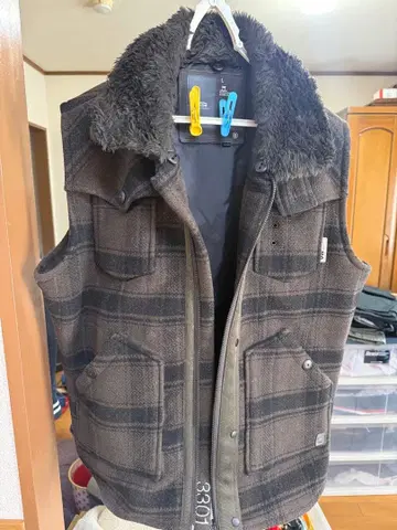 G-STAR 체크 무늬 베스트 L 사이즈