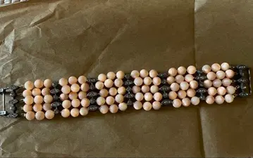 FOXEY의 팔찌 핑크 비즈 다층 팔찌