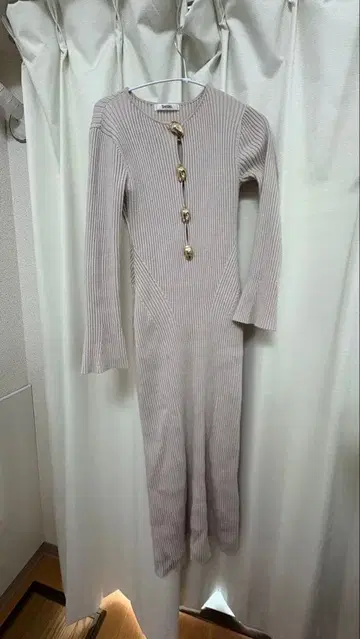 snidel 리브 얇은 베이지 니트 원피스