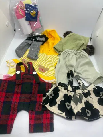 멜짱용 의류 세트 체크 무늬 꽃무늬 잡화