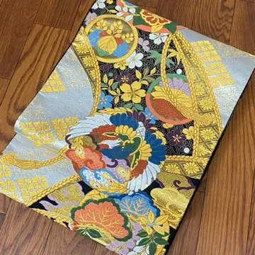 순수 실크 6통 후쿠로 오비 금직 포멀